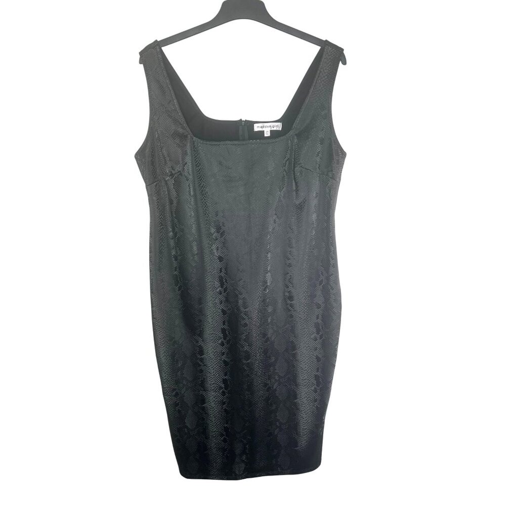 Madden Girl Black Faux Snakeskin Sleeveless Bodycon Dress 2X - Picture 2 of 14